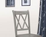 ZUN Casual Gray Finish Side Chairs Set of 2 Pine Veneer Transitional Double-X Back Design Dining Room B01143557