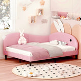 Full size Upholstered Rabbit-Shape Daybed, Sofabed with Rabbit Ear Headboard, Pink N733P208515H