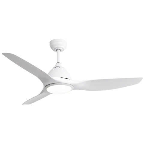 ZUN 52 Inch Ceiling Fan with Light and 6-speed Remote Control 3 ABS Fan Blades White for Bredoom Patio W934P211170