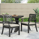 ZUN Outdoor Dining Chairs, Light Beige + Antique Matte Black 68182.00BLK