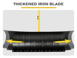 36" x 18" Manual Snow Pusher with T-Handle, Black Blade, Yellow Shaft & Yellow Wheel Hub, Iron 78540796