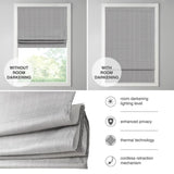 ZUN Basketweave Room Darkening Cordless Roman Shade B035129705