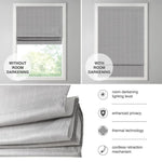 ZUN Basketweave Room Darkening Cordless Roman Shade B03598229