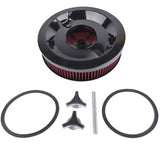 14" x 3" Red Air Cleaner Kit Recessed Black Trim for Carburetor with 5 1/8" Neck 23634033