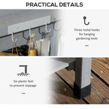 ZUN Gray Potting Bench Table, Outdoor Garden Table with Removable Sink and Faucet 06385002