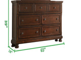 Baltimore Transitional Style 7-Drawers Dresser with Metal Drawer Knobs Made with Wood in Dark Walnut 808857992352