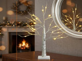 24 in, Artificial Christmas Tree, with 24 LED Lights, White Holiday Xmas Tree for Indoor Home Office 79528090