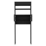 63H" Over The Toilet Cabinet, Two Shelves, Double Door, Black B097132905