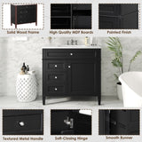 36'' Bathroom Vanity with Top Sink, Modern Bathroom Storage Cabinet with 2 Drawers and a Tip-out N710P230246B