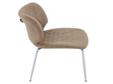 Dining Chairs Set of 4, Khaki Oil Waxed Leather Dining Chairs with Electroplated Metal Legs, W3493P444869
