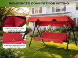 68*43*60 inch Red KD style with cushion canopy Iron Oxford cloth 250kg Iron swing set 48606042