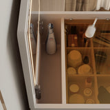 23.6'' Wide Makeup Vanity Table with Flip Top Lighted,Storage Makeup Stool,3 in 1 Vanity Desk with W2887P284271