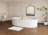 65" Freestanding Solid Surface Bathtub, Stone Resin Freestanding Bath Tub with Overflow and Pop-up W1573P180444