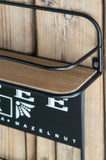 22.8x5.5x28.7" Black Floating Coffee Bar Shelf with Coffee Pod Holder, Hooks and Storage Shelf W2078P223138