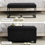 Storage Ottoman Bench, Foot Rest with Legs, 16 x 30 x 16.1 Inches, End of Bed Bench, Storage Chest, W2725P220187