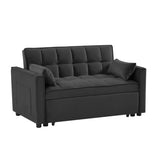 Modern Velvet Loveseat Futon Sofa Couch w/Pullout Bed,Small Love Seat Lounge Sofa w/Reclining W1359P183643