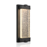 Black Aluminum Finish Outdoor Wall Light with Bubble Crystal Glass, LED Light Source, 3000K Warm W1340P239411