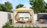 TREXM 10x10 Outdoor Gazebo Tent with Double Roofs, Patio Gazebo with Mosquito Netting, Patio Canopy N715P261156A