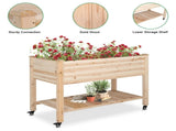 116 * 57 * 82cm Chinese Fir High Foot Type With Wheel Wood Planting Frame Log 02673314