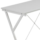 White L-shaped Computer Desk with CPU Holder B062P184555