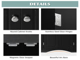 Black Triangle Bathroom Storage Cabinet with Adjustable Shelves, Freestanding Floor Cabinet for Home 62126568