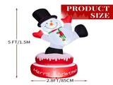 4.8FT Lighted Christmas Inflatable Decoration, Large Rotating Snowman with Motor, Funny Blow Up Yard 74523647