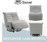 Talmon Oyster Chenille Glider Recliner with Swivel B2726P245871