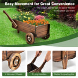 ZUN Wooden Wagon Planter Box 84769035