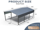 Outdoor Carport, 10 X 15 FT Carport, Heavy Duty Carport Canopy with Galvanized Steel Roof and Frame, 75273525