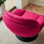 ZUN Swivel Leisure chair lounge chair velvet RED color with ottoman W1805142162