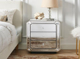 Champagne Gold Mirror Three Drawn Cabinet,Modern End Side, Mirrored Nightstand, Mirrored Side W1005P562320