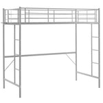 ZUN Twin Size Metal Loft Bed with Safety Guardrails & 2 Built-in Ladders, Loft Bunk Bed Frame for Teens 37867225