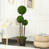 48 inch artificial UV resistant three ball tree plant, realistic PE leavesrattan, cement tank 71184543