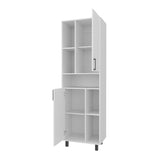 FM FURNITURE Buckshot Kitchen Pantry with Open Storage and 2 Doors, White B128P301403