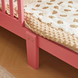 Single-Tier Vertical Slat Wooden Bed with Side Rails Pink, Pine, Kids Bedroom Furniture Safe & 18653966
