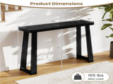 Black Solid Rubber Wood Narrow Console Table, 43" Space-Saving Entryway Table for Small Hallways 43742642