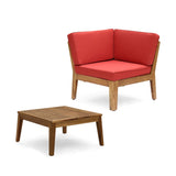 ZUN GRENADA CORNER AND COFFEE TABLE, RED 63888.00RED