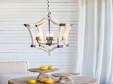 4 - Light Wood Chandelier, Hanging Light Fixture with Adjustable Chain for Kitchen Dining Room Foyer W2078138927