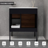 30 inch Freestanding Bathroom Vanity With Gel Sink, Soft Closing Door and 2/3 Soft Closing Drawers W999102639