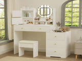 Fashion Vanity Desk with Mirror Lights for Makeup Cushioned Chair, Vanity Mirror with Lights 28245487