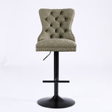 A&A Furniture,Aged and Retro PU Swivel Barstools Adjusatble Seat Height from 26-33 Inch, Modern Bar W1143P195202