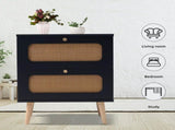 2-drawer Nightstand for Bedroom and Living Room, End Table, Side Table with 2 Hand Made 48345276
