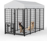 ZUN Large Dog Kennel Outdoor Pet Pens Dogs Run Enclosure Animal 8'L x 4'W x 5.6'H T3210P294080