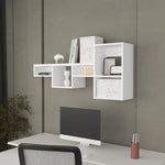 ZUN White Wall-Mounted Shelf Unit with 5 Shelf B062P252161