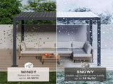 10' x 10'Pergola Modern Style with Adjustable Louvers for Outdoor Roof, Garden, Easy Assembly, 51480897