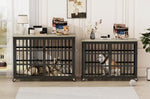 ZUN Furniture style dog crate wrought iron frame door with side openings, Grey, 43.3''W x 29.9''D x W1162119832