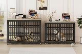 ZUN Furniture style dog crate wrought iron frame door with side openings, Grey, 43.3''W x 29.9''D x W1162119832