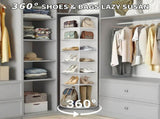 7-tier, 360&deg rotating wood-plastic composite shoe rack, 60*60*184cm, white 36049742