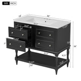 36" Bathroom Vanity Cabinet Sink Combo Set, Undermount Ceramic Sink, Free Standing Vanity Set N710P250654B