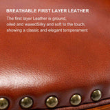 Seat height 29.5'' Cow top Leather Wooden Bar Stools, 360 Degree Swivel Bar Height Chair with Backs W2195135486